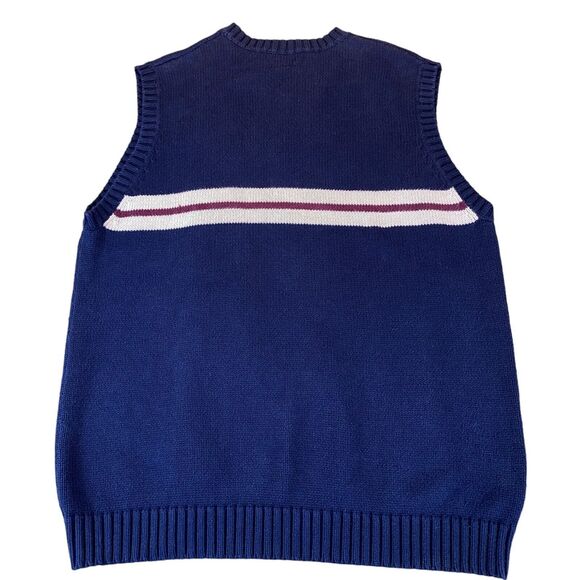 J.CREW Vest Mens Large Navy Knit 100% Cotton Sleeveless V Neck Pullover - Picture 2 of 9